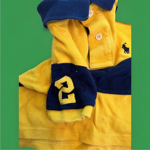 NWT POLO RALPH LAUREN BOY POLO SHIRT- SIZE 9M STRIPED YELLOW / NAVY - Picture 6 of 6